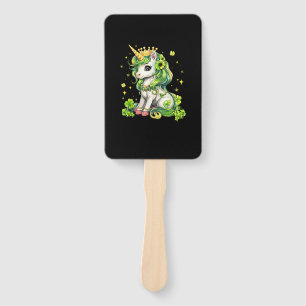 Éventail Cute Unicorn Jour de la Saint Patrick Saint Pattys