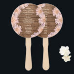 Éventail Dahlia Pink Floral Rustic Wood Wedding Programme<br><div class="desc">Abondante rose rose dahlia fleurie programme de mariage floral ventilateur à main avec élégante calligraphie script et typographie moderne sur un arrière - plan de grange de bois rustique. Ajoutez simplement les détails de votre mariage. Conçu exclusivement pour vous par Happy Dolphin Studio. Si vous avez besoin d'aide ou de...</div>