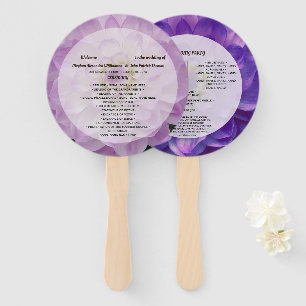 Éventail Dahlia Purple Lavender Floral Wedding Programme