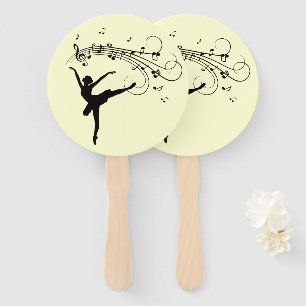 Éventail Danse Extraordinaire Ballerina avec musique Jaune