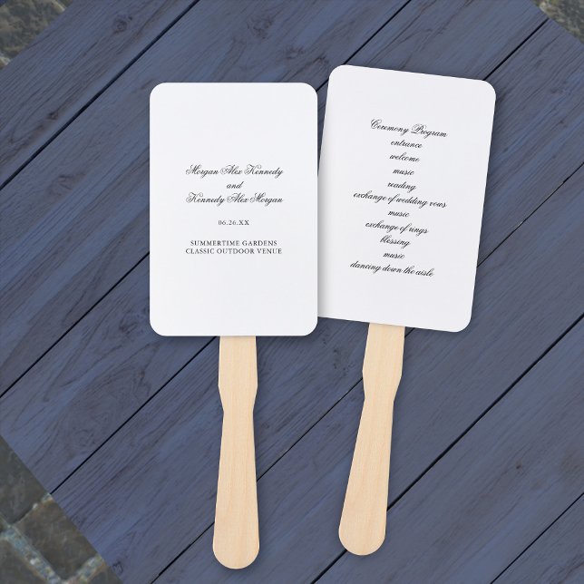Éventail de cérémonie de mariage DIY classique ave (Créateur téléchargé)