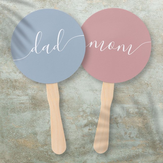 Éventail de jeu de baby shower pour maman ou papa (Mom Or Dad Baby Shower Game Hand Fan)
