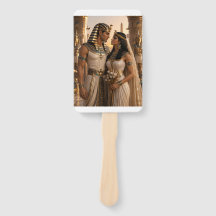 Éventail de main de mariage de couple royal égypti