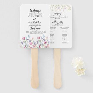 Éventail de mariage à fleurs sauvages de prairie e