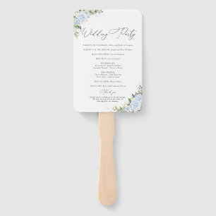 Éventail de mariage à main avec fleurs d'hortensia