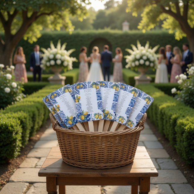 Éventail de mariage au citron méditerranéen | Carr (Créateur téléchargé)