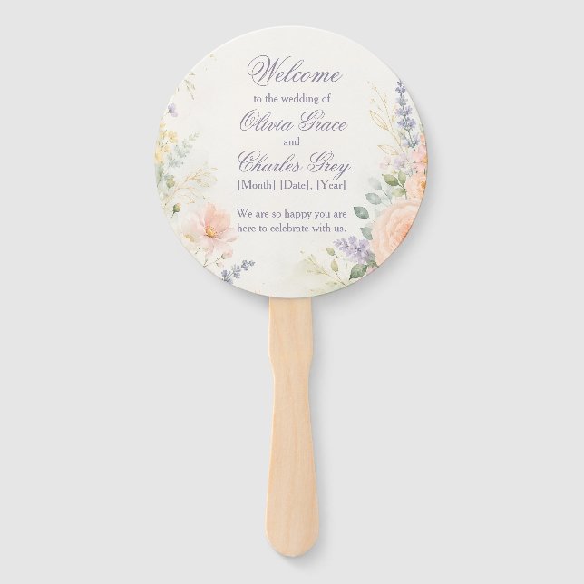 Éventail de mariage de jardin printanier (Devant)