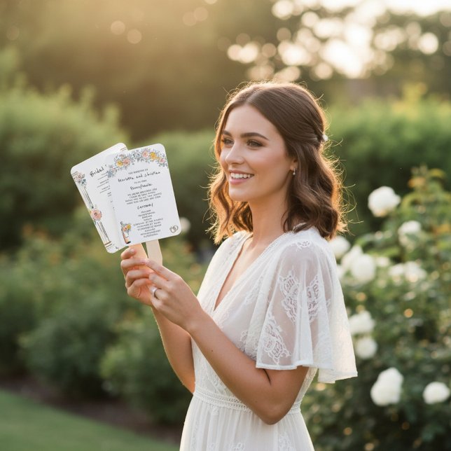 Éventail de programme de cérémonie de mariage à ar (Créateur téléchargé)