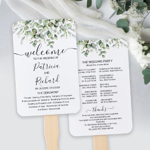 Éventail de Programme de Mariage à la Végétation É