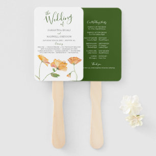 Éventail de programme de mariage à l'aquarelle flo