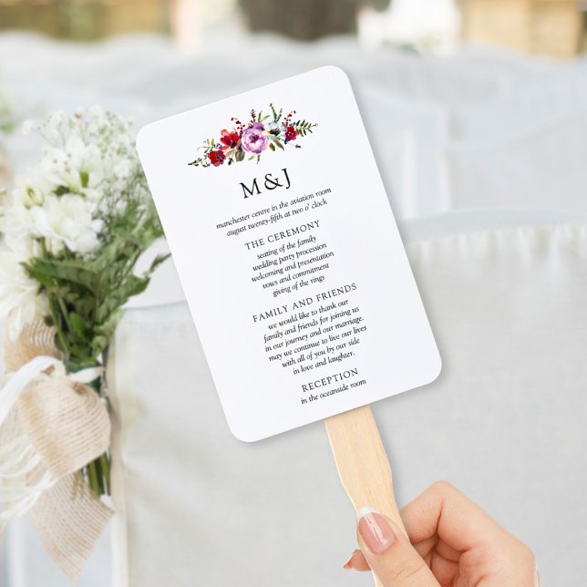 Éventail de programme de mariage Fleurs sauvages e (Créateur téléchargé)