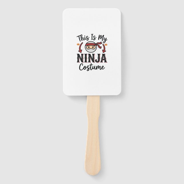 Éventail Déguisement de ninja drôle Design vectoriel Hallow (Devant)