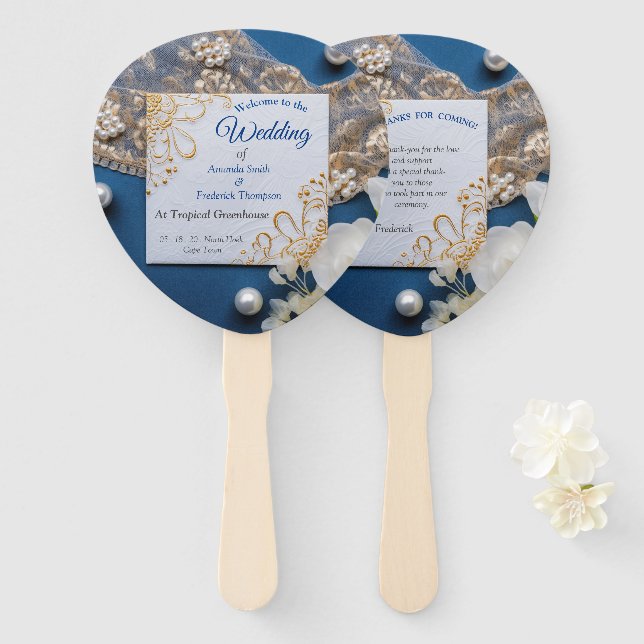 Éventail Denim 3-D tendance Imprimer avec bijoux costume (Devant et derrière)