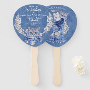 Éventail Denim Jean poches, chatons et dentelle