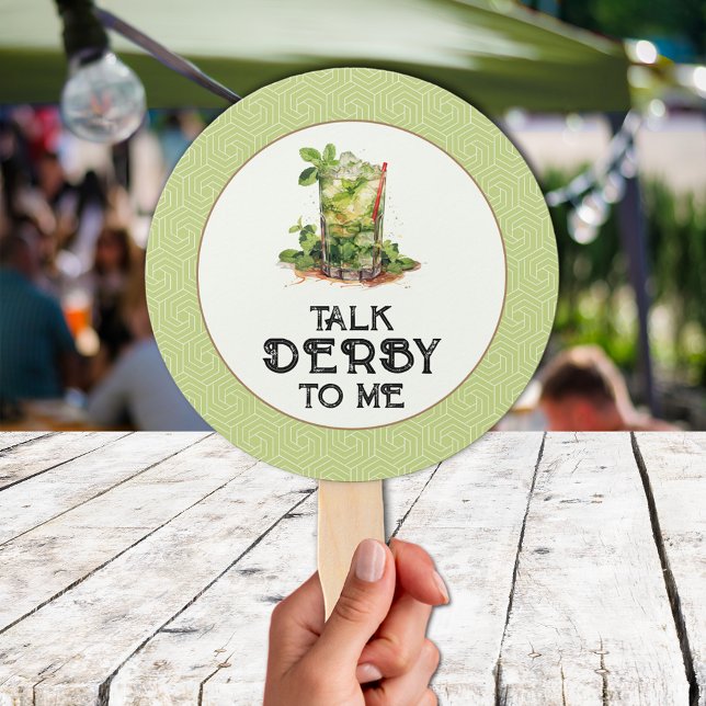 Éventail Derby à jus de menthe (Mint Julep Derby Hand Fans)