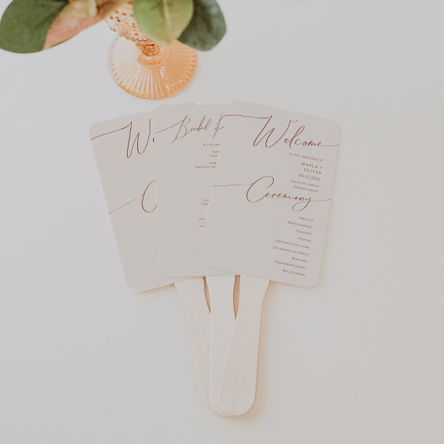 Éventail Désert de Whimsical | Programme de mariage beige (Créateur téléchargé)