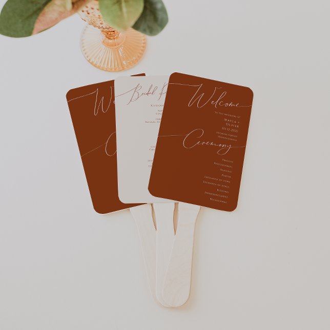 Éventail Désert de Whimsical | Programme de mariage en terr (Créateur téléchargé)
