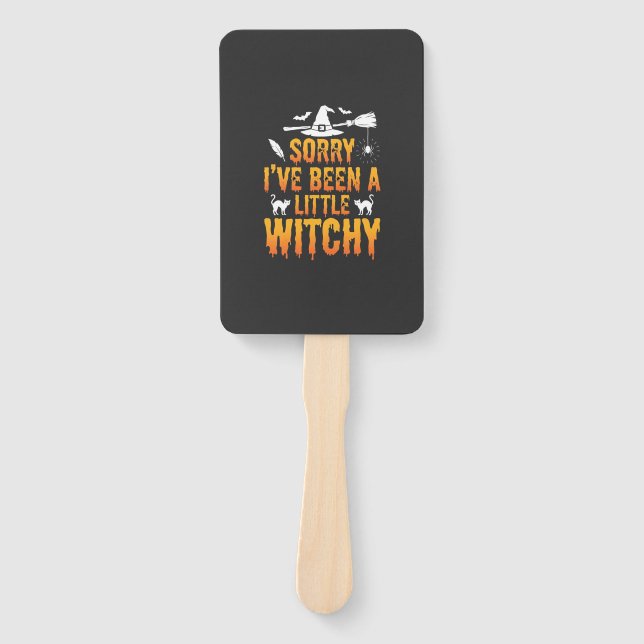 Éventail Désolée, j'ai été un peu sorcière Halloween (Devant)