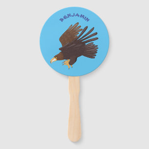 Éventail dessin humoristique d'aigle royal