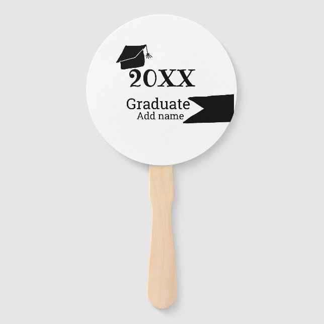 Éventail Diplômé 20XX graduation casquette simple minimalis (Devant)