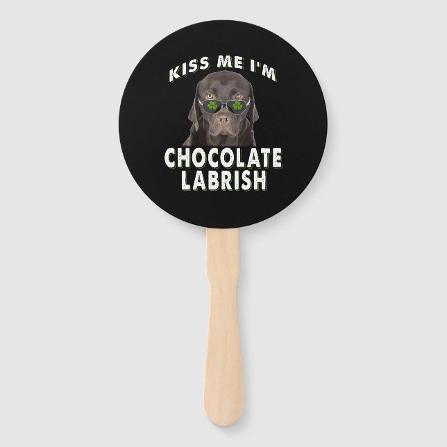 Éventail Dog Lover | Kiss Me I'm Chocolat Labrish (Devant)