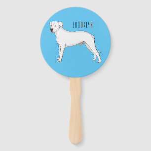 Éventail Dogo argentino dessin animé pour chien