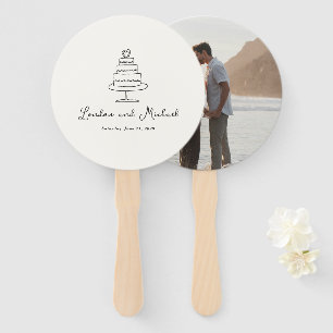 Éventail Doodle de gâteau tiré à la main Mariage moderne