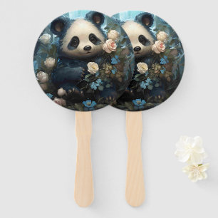 Éventail Doux Ours De Panda Chez Les Roses De La Jungle
