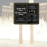 Éventail Dramatique Elegant Las Vegas Black Gold Ceremony<br><div class="desc">Ces ventilateurs sont parfaits pour votre mariage,  anniversaire ou cérémonie de renouvellement de voeux</div>