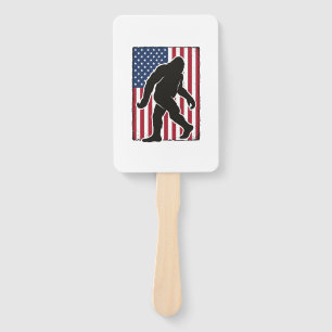 Éventail Drapeau américain vintage silhouette Bigfoot vecte