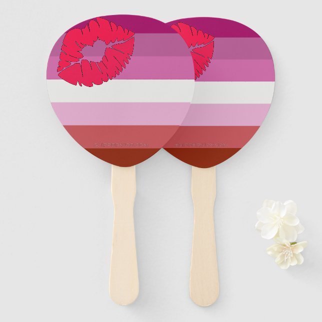 Éventail Drapeau de fierté lesbienne au rouge à lèvres Slip (Devant et derrière)