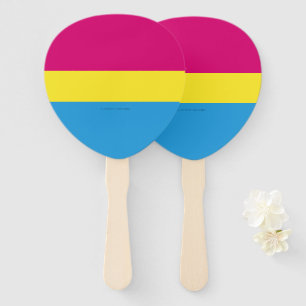 Éventail drapeau de fierté pansexuelle SlipperyJoe rose amb