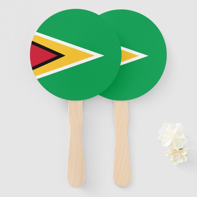 Éventail Drapeau de la Guyane (Devant et derrière)