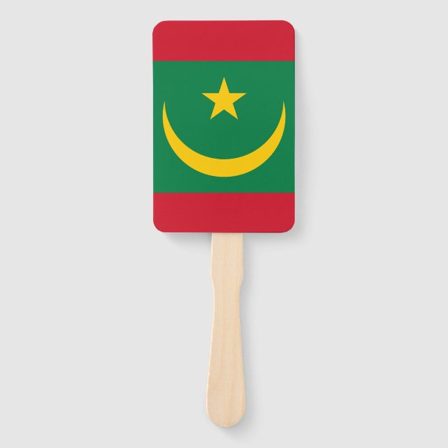 Éventail Drapeau de la Mauritanie (Devant)
