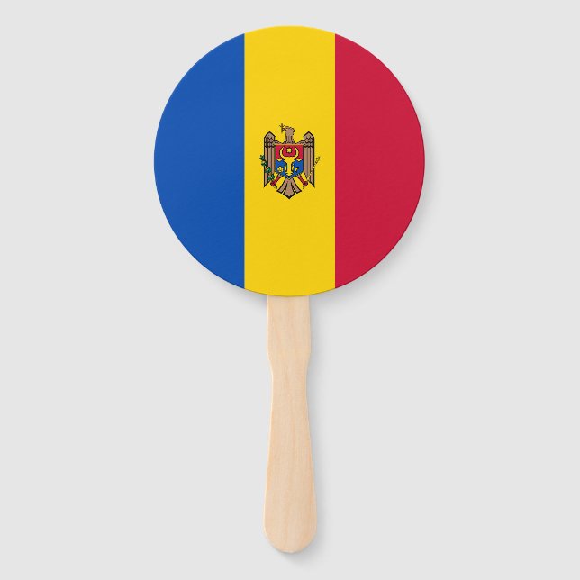Éventail Drapeau de la Moldavie (Devant)