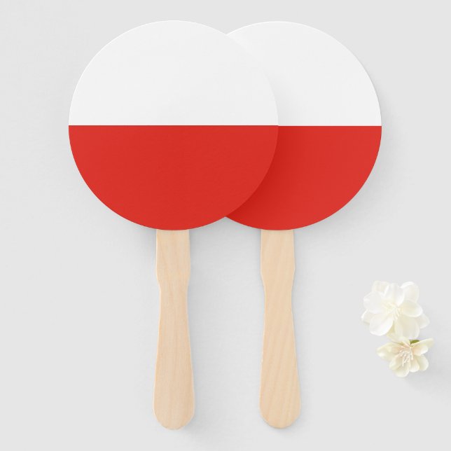 Éventail Drapeau de la Pologne (Devant et derrière)