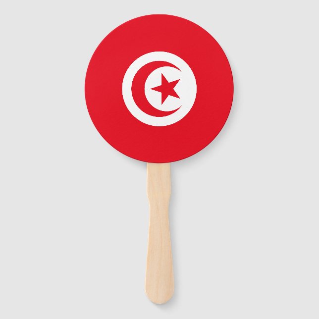 Éventail Drapeau de la Tunisie (Devant)