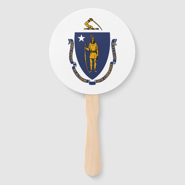 Éventail Drapeau de l'État du Massachusetts (Devant)
