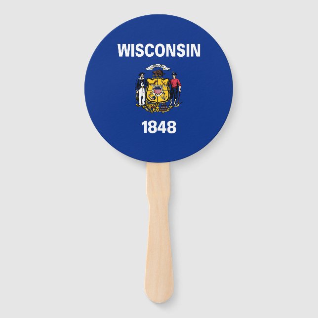 Éventail Drapeau de l'État du Wisconsin (Devant)