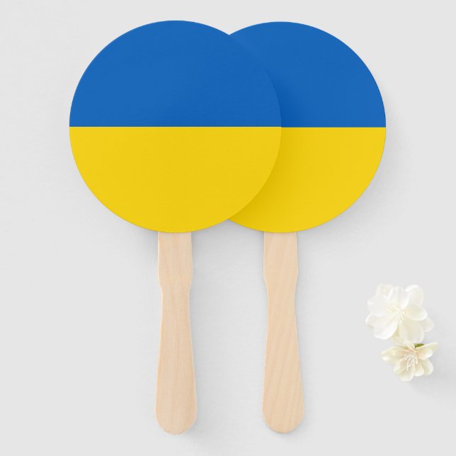 Éventail Drapeau de l'Ukraine (Devant et derrière)
