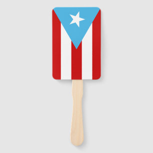 Éventail Drapeau de Porto Rico Bleu Ciel