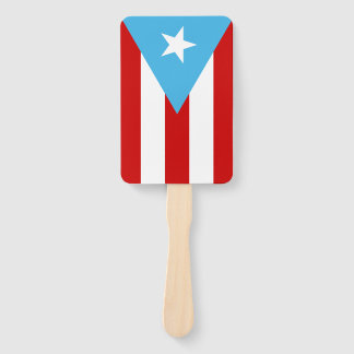 Éventail Drapeau de Porto Rico Bleu Ciel
