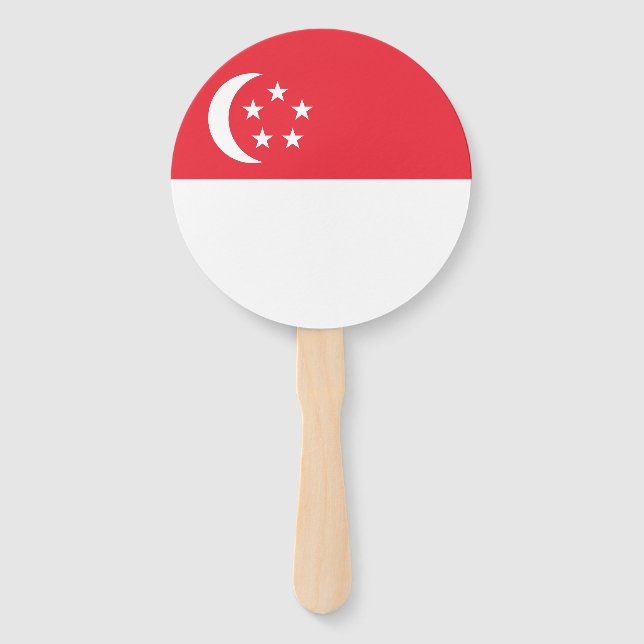 Éventail Drapeau de Singapour (Devant)