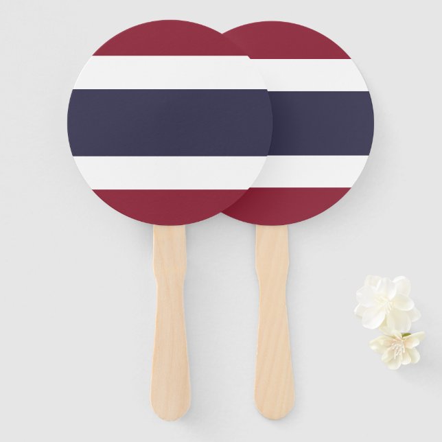 Éventail Drapeau de Thaïlande (Devant et derrière)