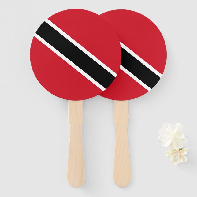 Éventail Drapeau de Trinité-et-Tobago (Devant et derrière)