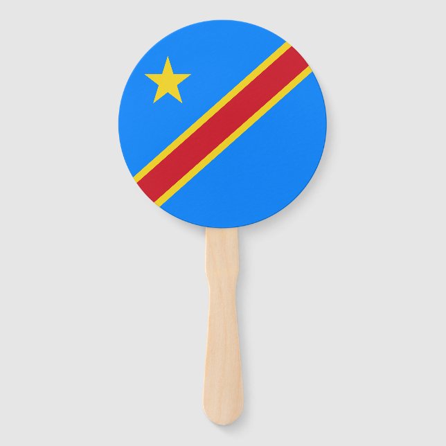Éventail Drapeau du Congo Kinshasa (Devant)