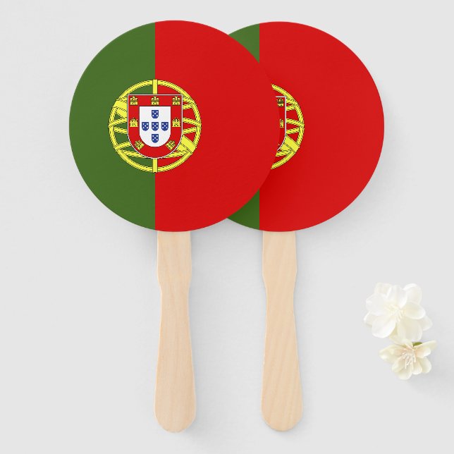 Éventail Drapeau du Portugal (Devant et derrière)
