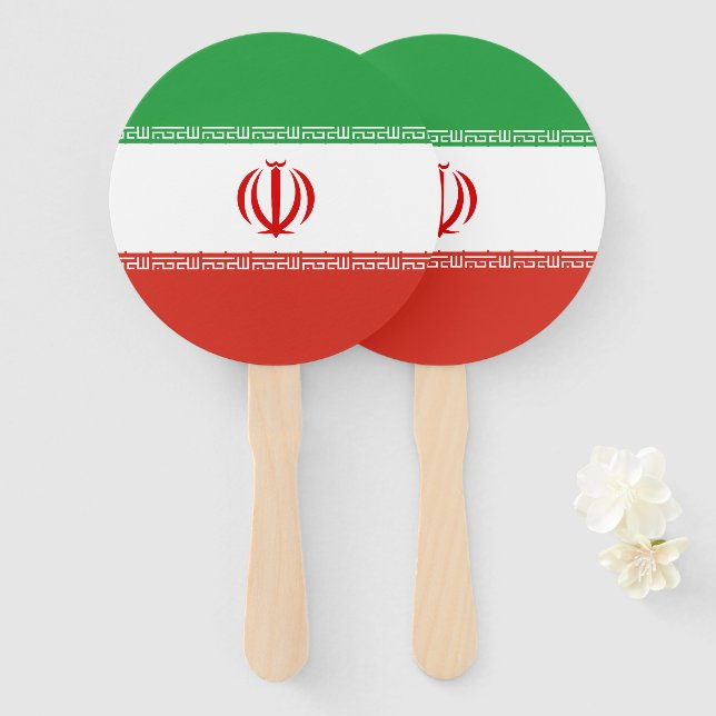 Éventail Drapeau iranien (Devant et derrière)