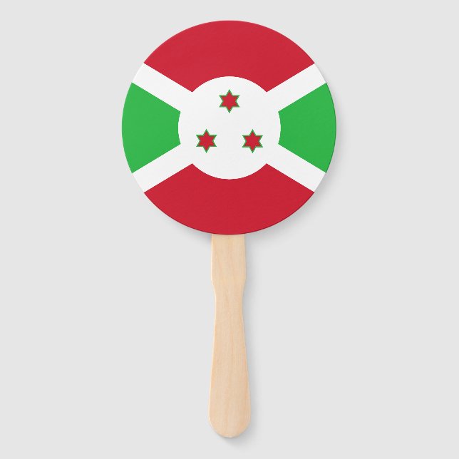 Éventail Drapeau patriotique du Burundi (Devant)