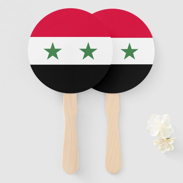 Éventail Drapeau syrien (Devant et derrière)